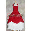 custom made red and white long cotton punk rave lolita dress gothic clothing